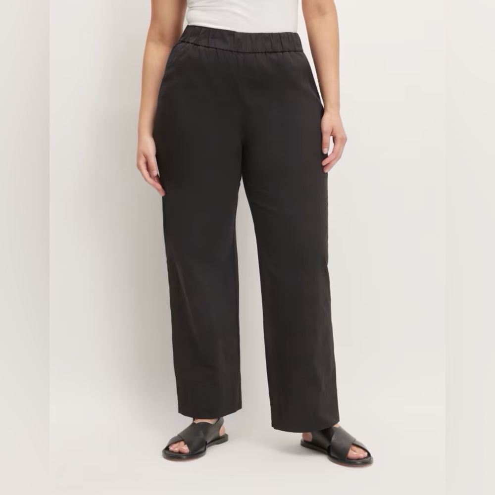 NWT Everlane The Easy Pant Black Size L Straight Leg - Picture 2 of 14